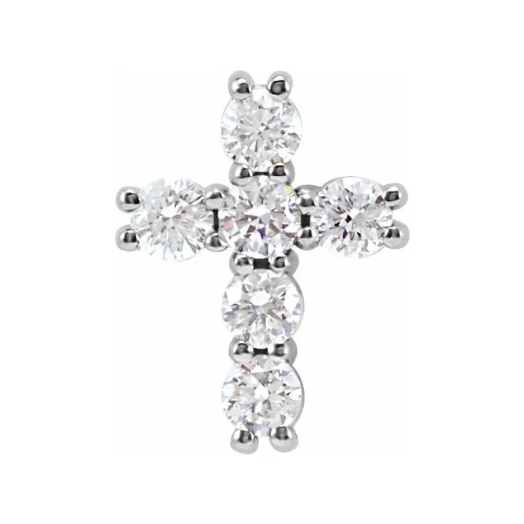 Platinum 1/4 CTW Natural Diamond Cross Pendant