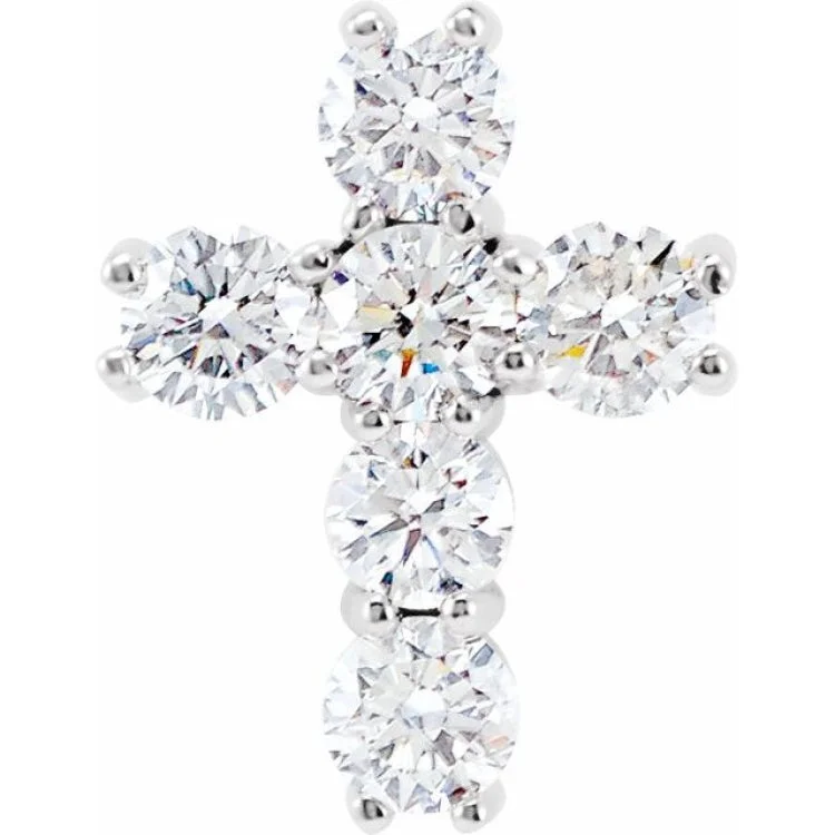 Platinum 9/10 CTW Natural Diamond Cross Pendant