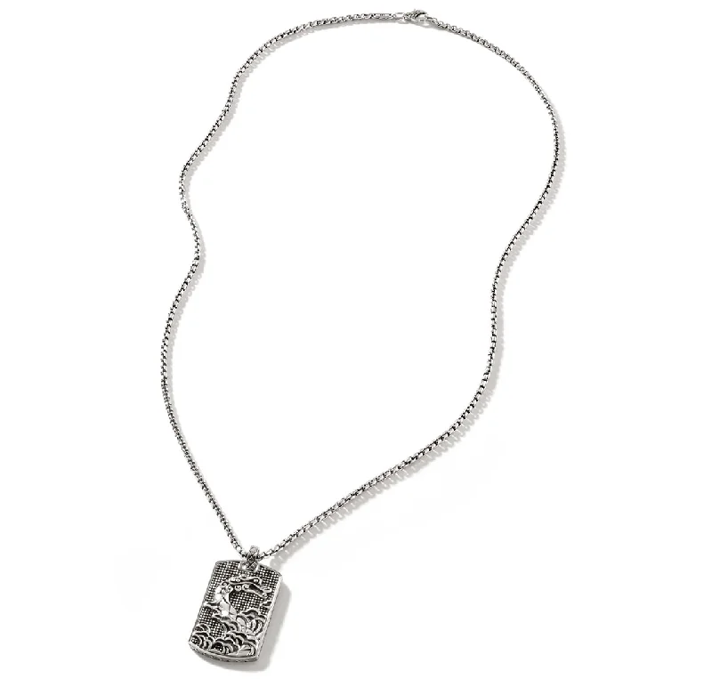 John Hardy Naga Dog Tag Pendant Necklace