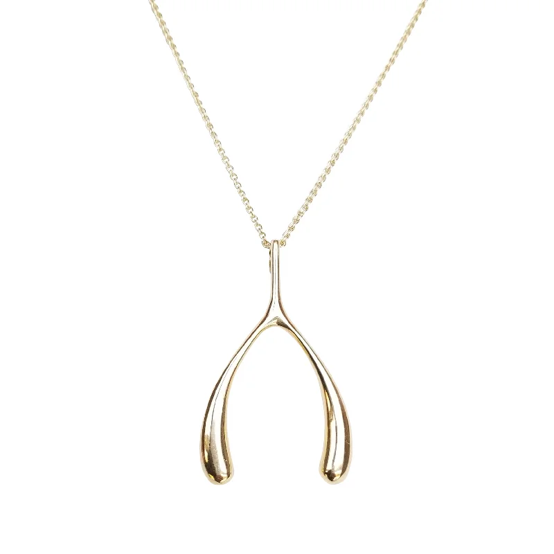 LUCKY Gold Wishbone Pendant SALE