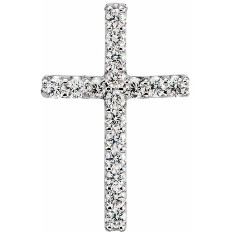 Platinum .07 CTW Natural Diamond Petite Cross Pendant