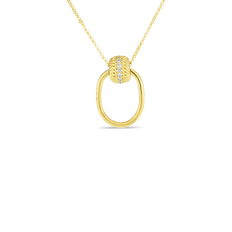 Roberto Coin Opera Yellow Gold Diamond Pendant Necklace