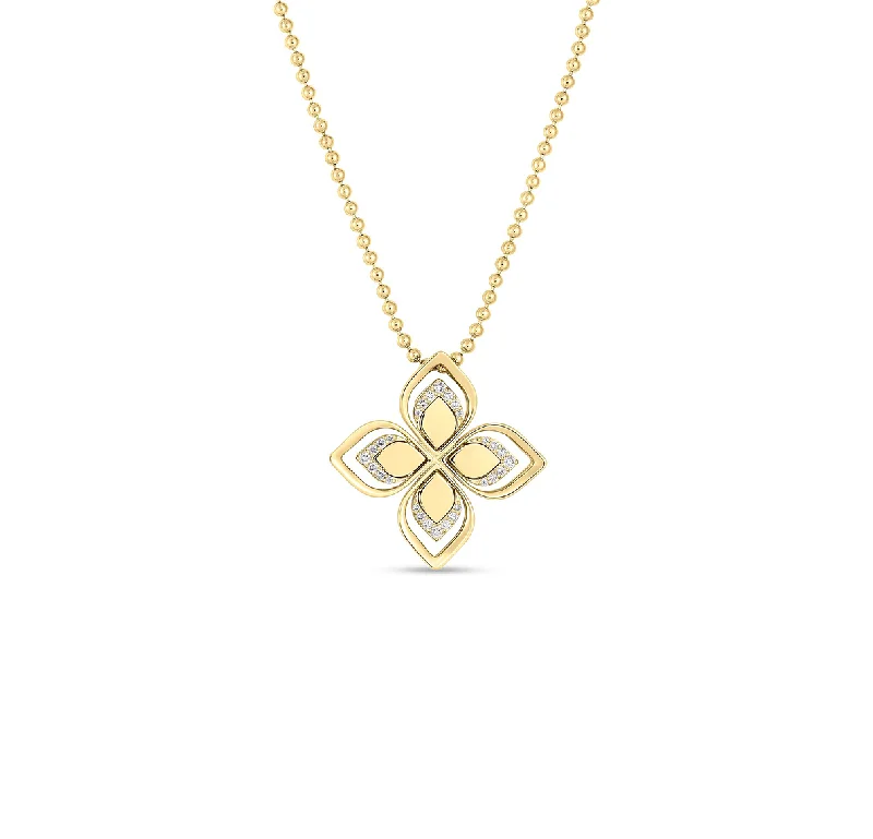 Roberto Coin Venetian Princess Yellow Gold Diamond Necklace