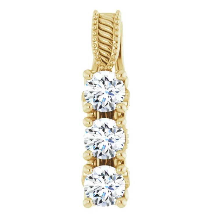 14K Yellow 5/8 CTW Natural Diamond Pendant