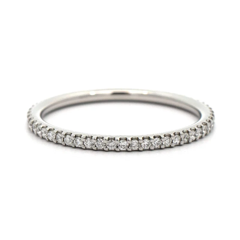 Platinum Shared Prong Diamond Eternity Band