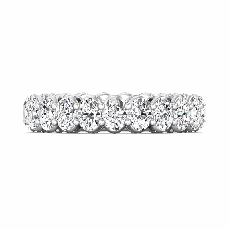 Platinum Oval Diamond Shared Prong Eternity Band