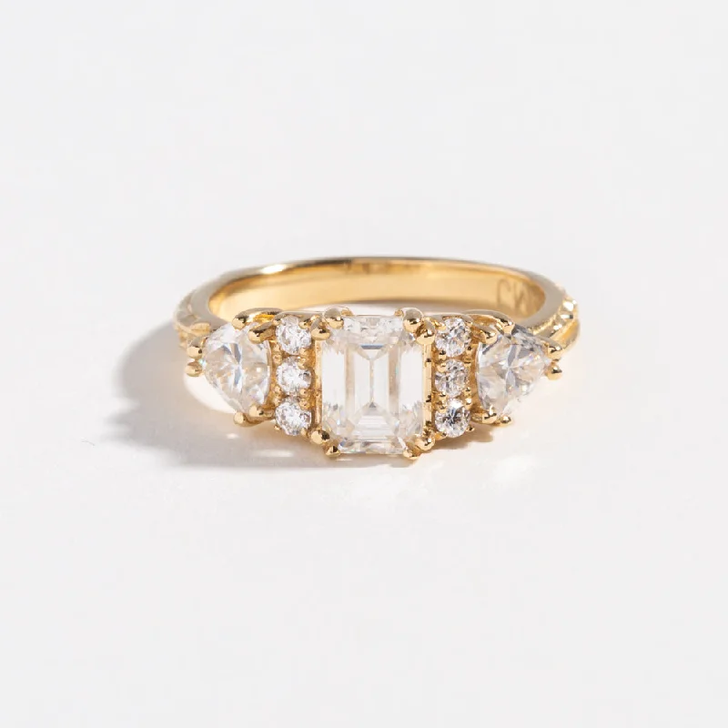 BONADONNA ENGAGEMENT RING | 14K GOLD | MOISSANITE & DIAMOND