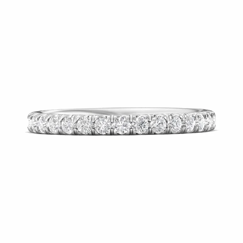 Platinum Prong Set Round Diamond Band