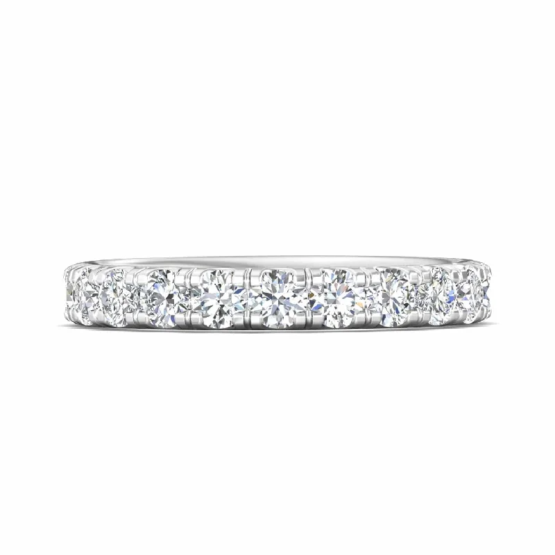 Platinum Prong Set Round Diamond Band