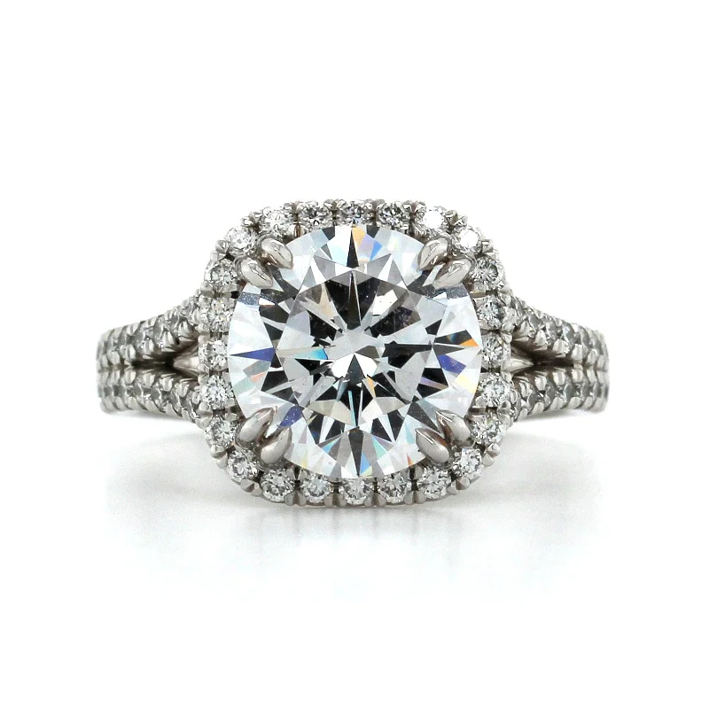 Platinum 4 Prong Diamond Engagement Ring Setting