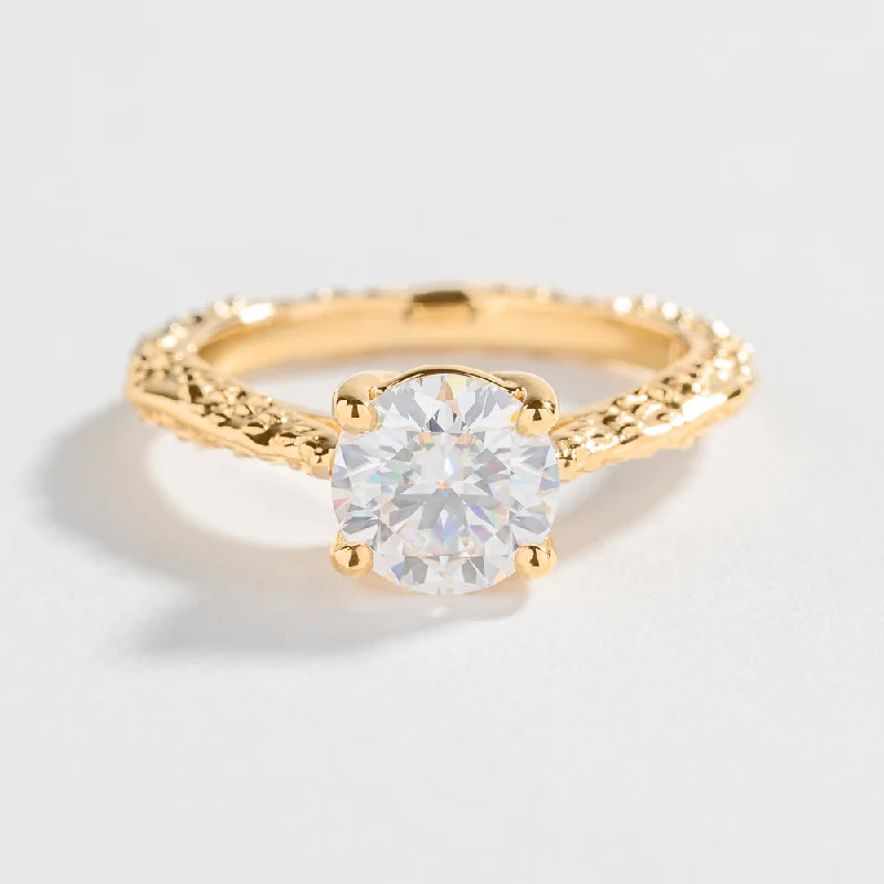 MESA SOLITAIRE ENGAGEMENT RING | 14K GOLD & LAB CREATED DIAMONDS