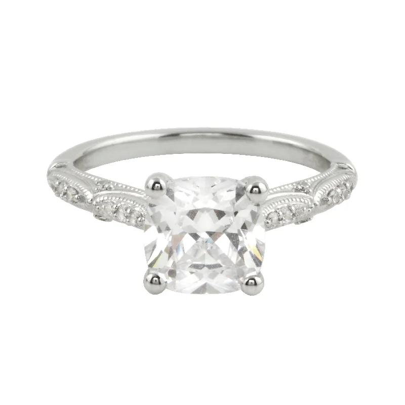 Vintage-Inspired Cushion Cut Diamond Engagement Ring