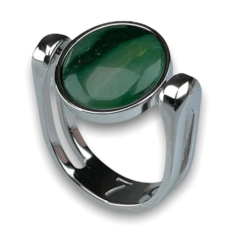 African Jade Crystal Fidget Ring