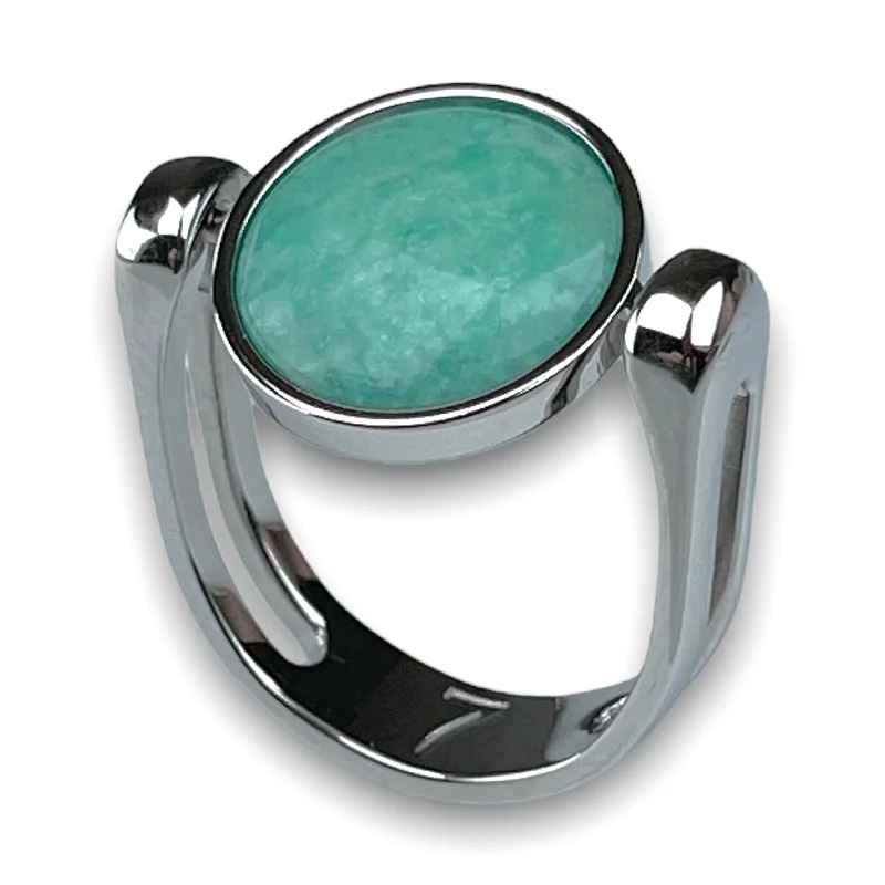 Amazonite Crystal Fidget Ring