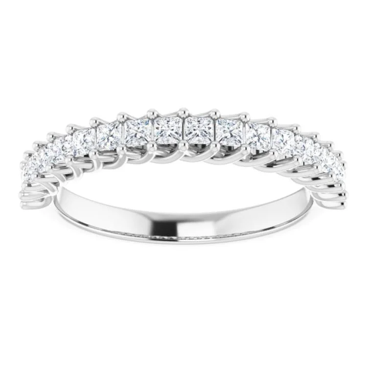 14K White 1/2 CTW Natural Diamond Anniversary Band