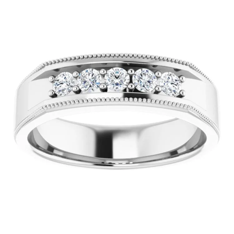 14K White 1/3 CTW Natural Diamond Ring