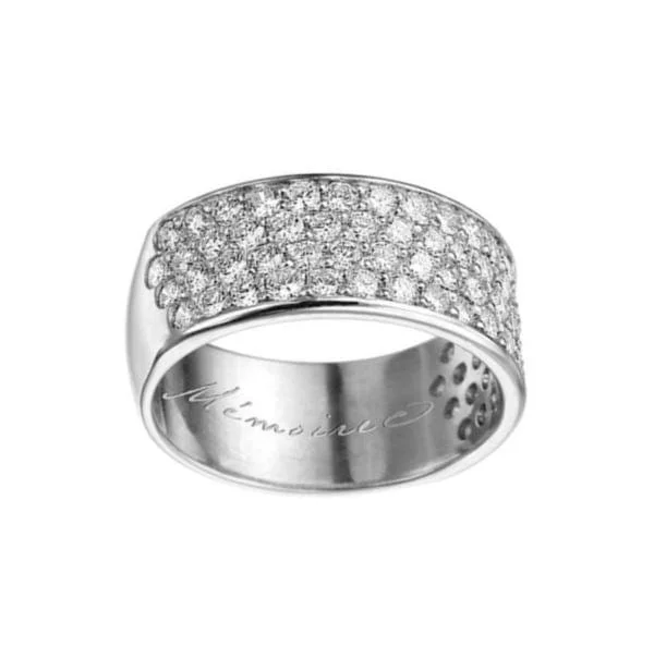 Platinum Pave Silk Diamond Three Quarter Round Band