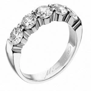 Platinum 5 Stone Diamond Band