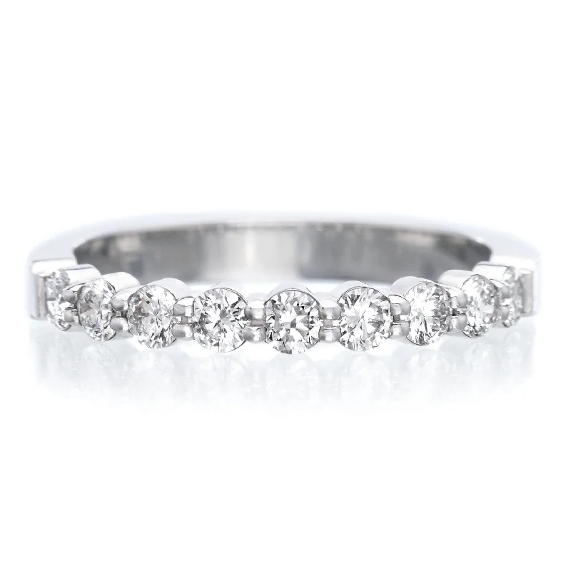 Platinum 9 Stone Diamond Band