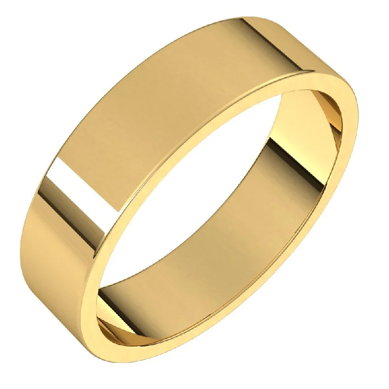 Men's flat Wedding Band | 5MM