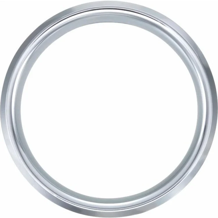 White Tungsten 8 mm Satin & Beveled-Edge Band Size 14