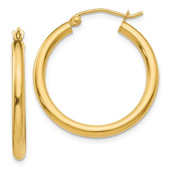 14k Polished 2.5mm Hoop Earrings