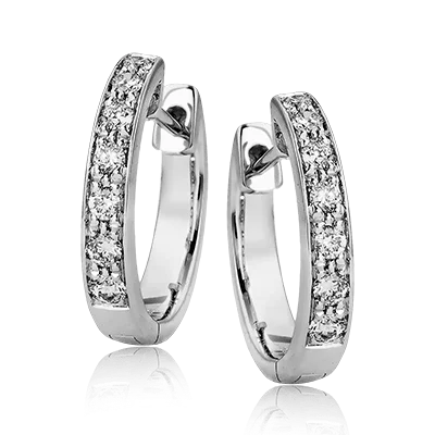 14k White Gold .21ct Diamond Hoop Earrings