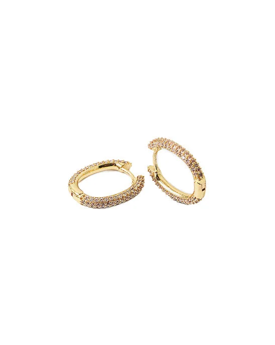 Gia Gold Dipped CZ Oval Hoop 1.25