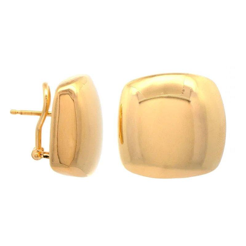 18K Yellow Gold Wide Dome Huggie Earrings