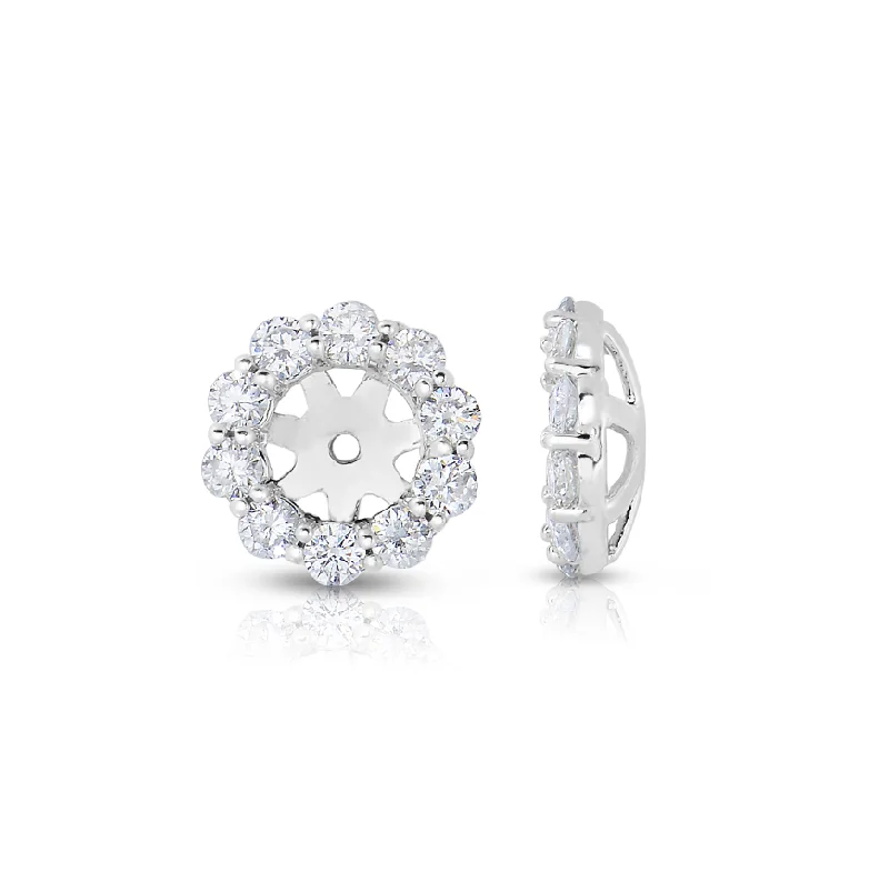 Sabel Collection 14K White Gold Round Diamond Earring Jackets