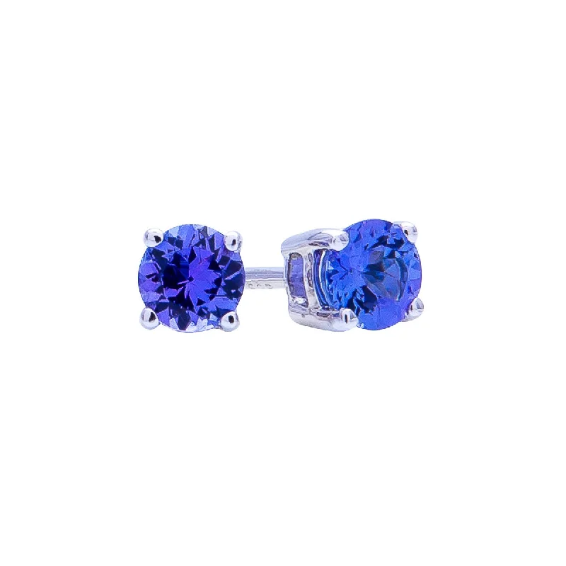 Sabel Collection 14K White Gold Round Tanzanite Stud Earrings