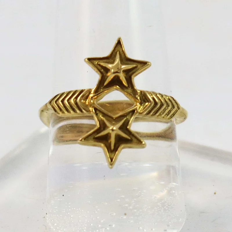 18k Gold Star Ring