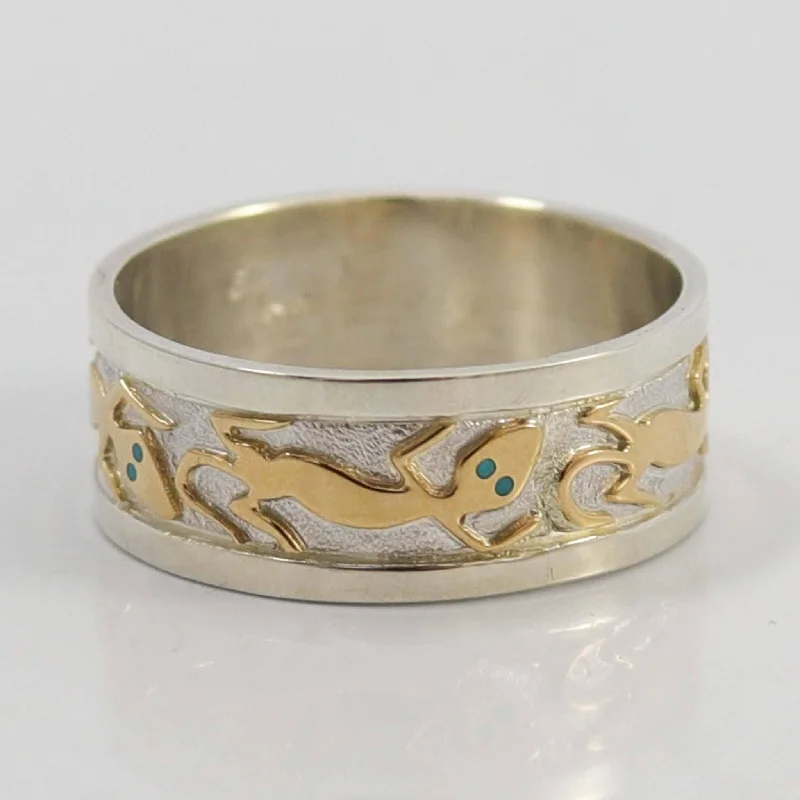 Gold and Silver Lizard Ring