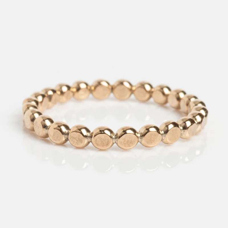 Gold Flat Ball Stacking Ring