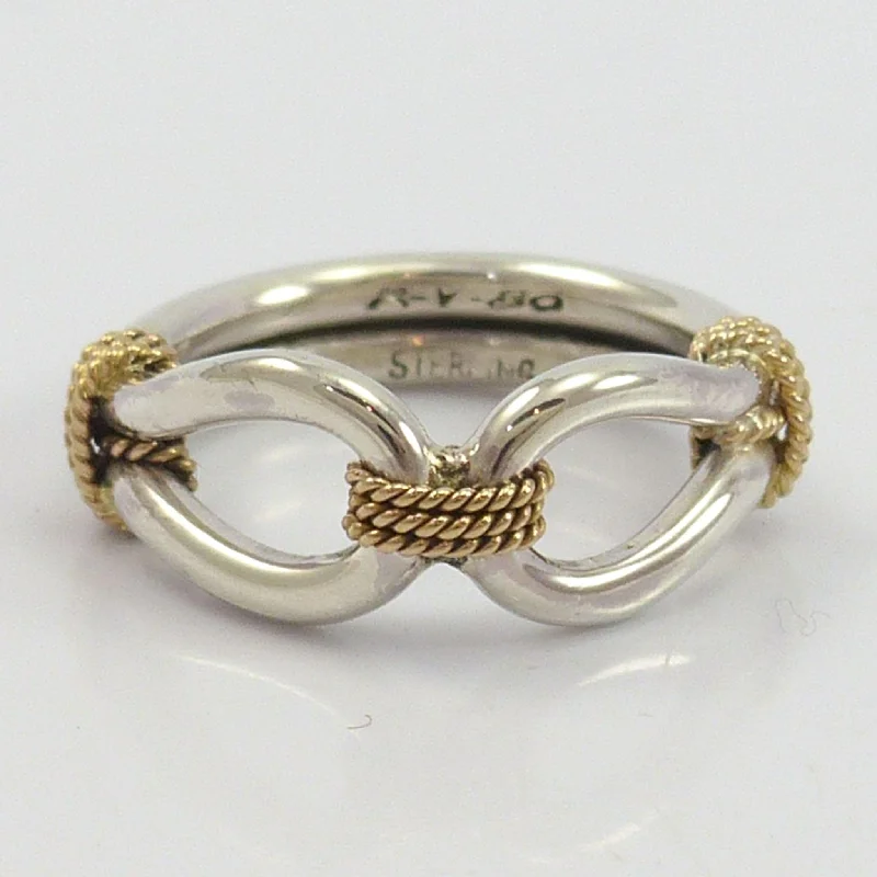 Gold on Silver Horse Whisper Ring