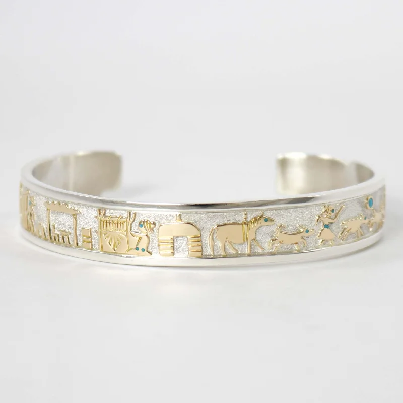 Gold on Silver Storyteller Cuff