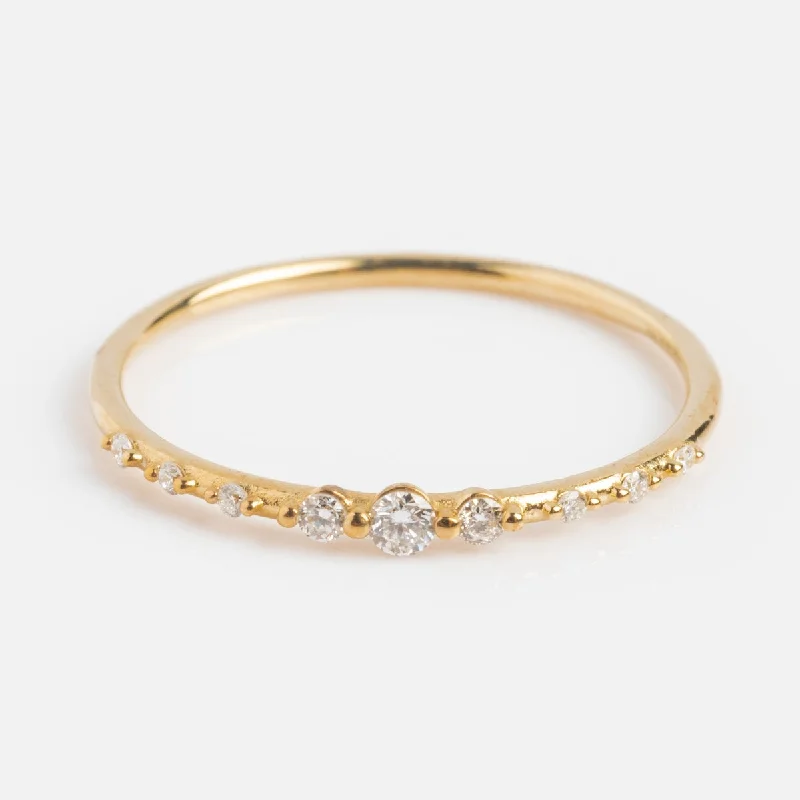 Solid Gold Lab Diamond Sparkle Stacking Band