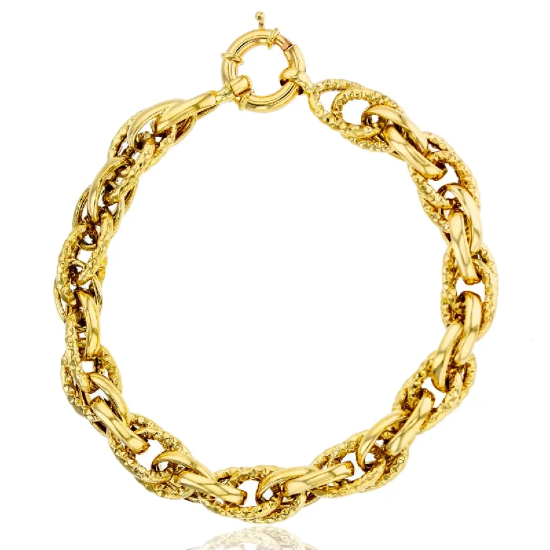 10KT Yellow Gold 7.5-inch 7.5MM Fancy Bracelet