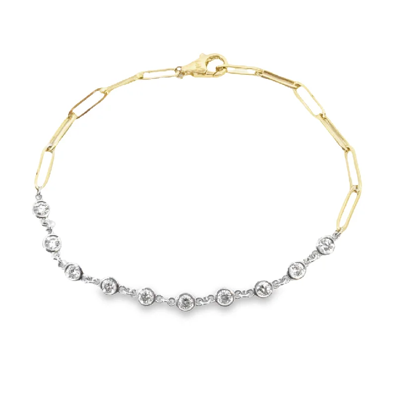 Yellow and White Gold Diamond Fashion Bracelet