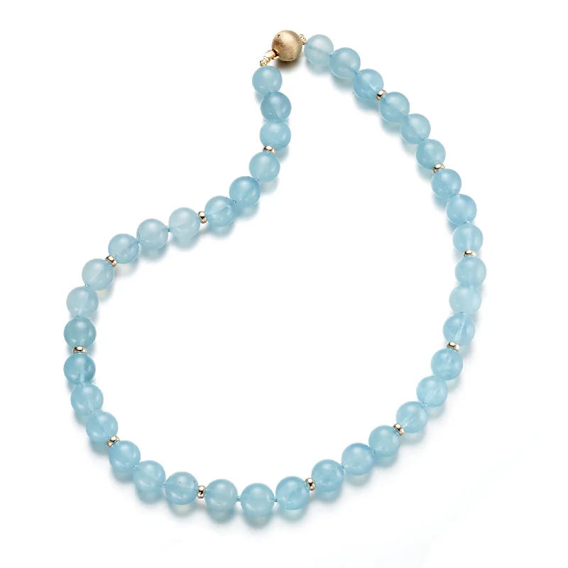 Aquamarine & Gold Bead Necklace