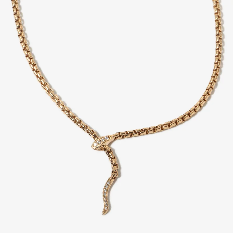 Box Chain Snake Lariat Necklace