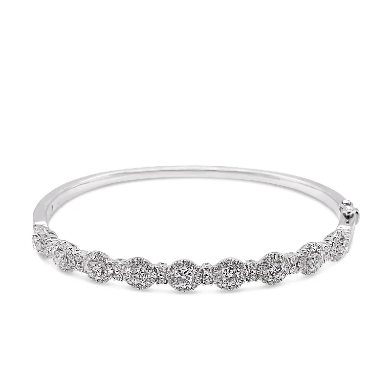 Forevermark White Gold Diamond Halo Bangle Bracelet