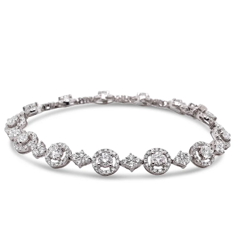 Forevermark White Gold Diamond Halo Bracelet