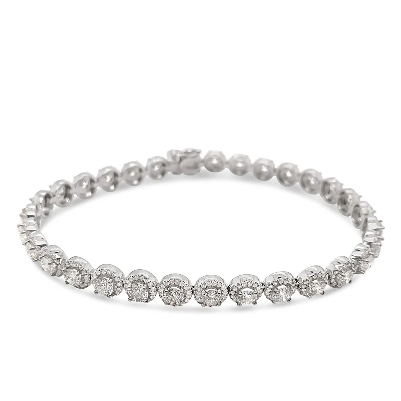 Forevermark White Gold Diamond Halo Bracelet