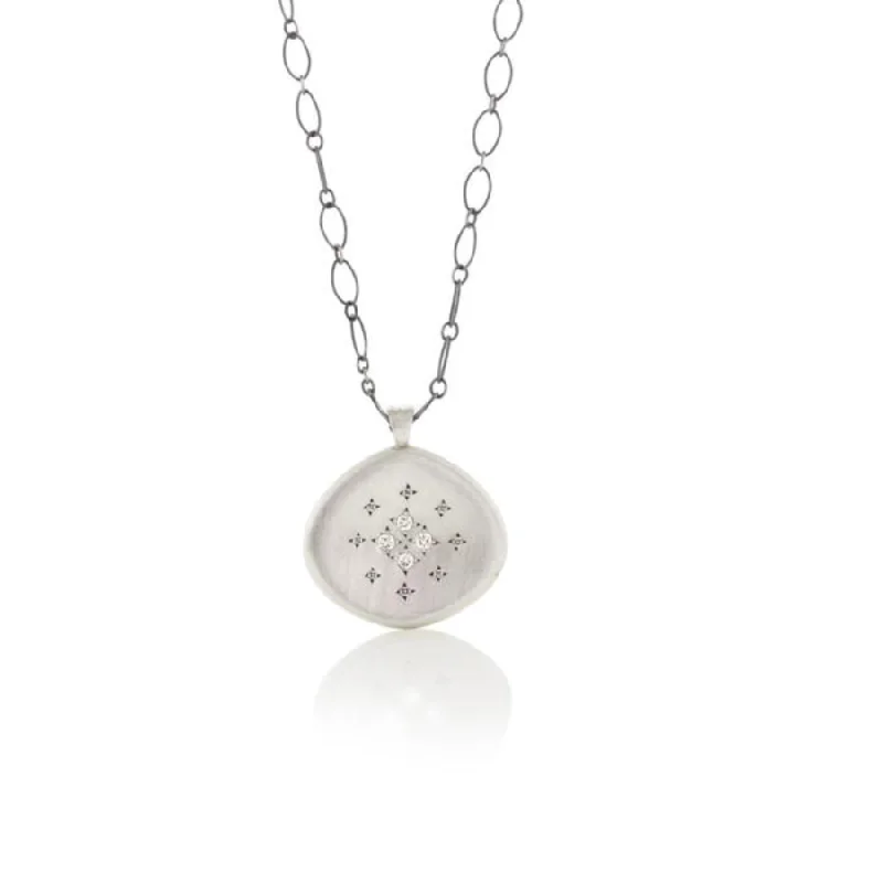 Four-Star Silver Lights Pendant Necklace