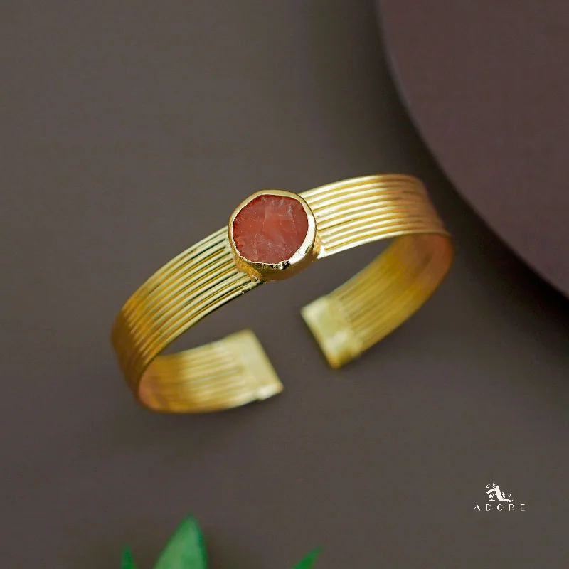 Golden Layered Raw Stone Bangle