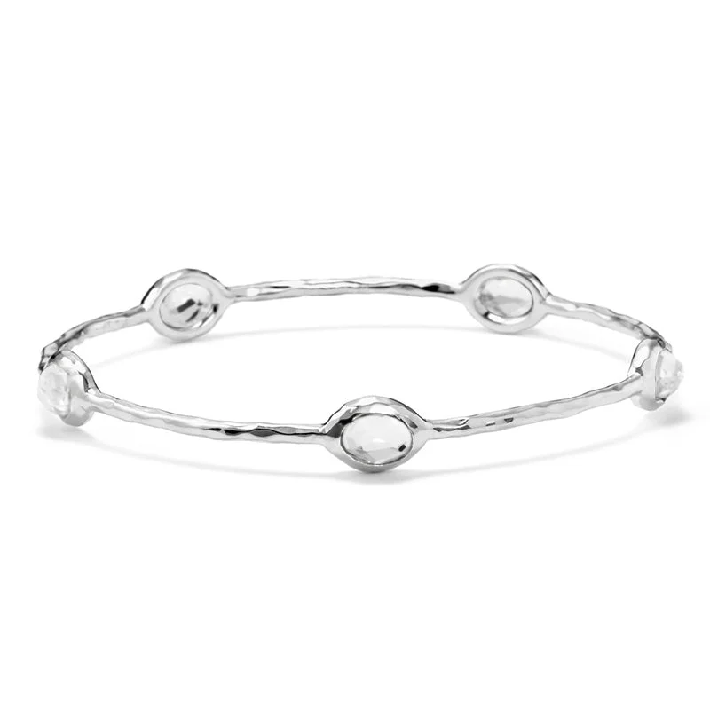 IPPOLITA Rock Candy® Sterling Silver Five Stone Bangle in Clear Quartz