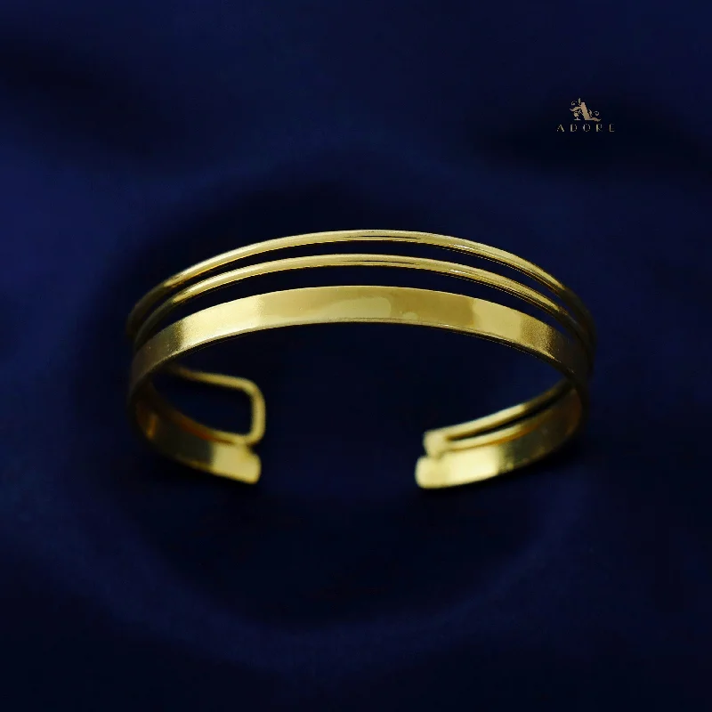 Marcella Golden Plated 3 Layer Bangle