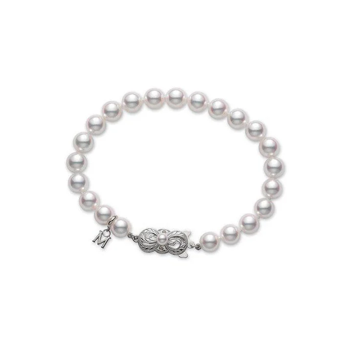 Mikimoto 7.5mm A Akoya Pearl 18K White Gold Bracelet