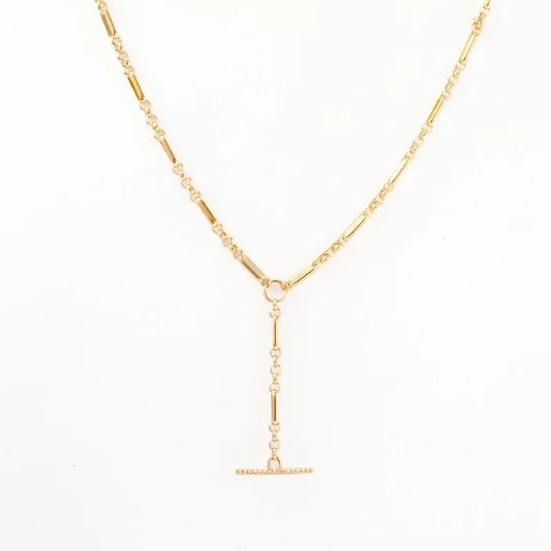 Pavé Toggle Lariat Necklace